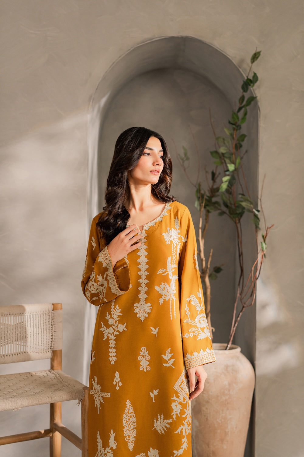 MIRANA- UNSTITCHED 3PC DHANAK EMBROIDERED SUIT-PK-5815