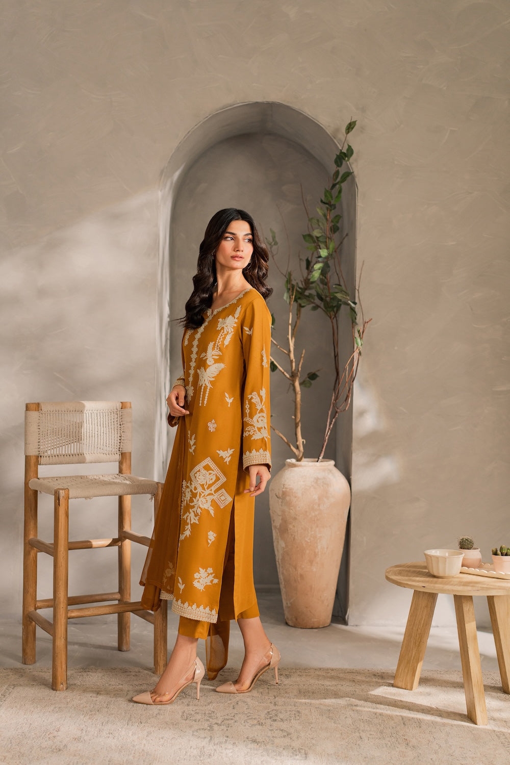 MIRANA- UNSTITCHED 3PC DHANAK EMBROIDERED SUIT-PK-5815