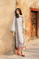 MIRANA-UNSTITCHED 3PC RAW SILK EMBROIDERED SUIT-PK-5150