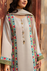 MIRANA-UNSTITCHED 3PC RAW SILK EMBROIDERED SUIT-PK-5150