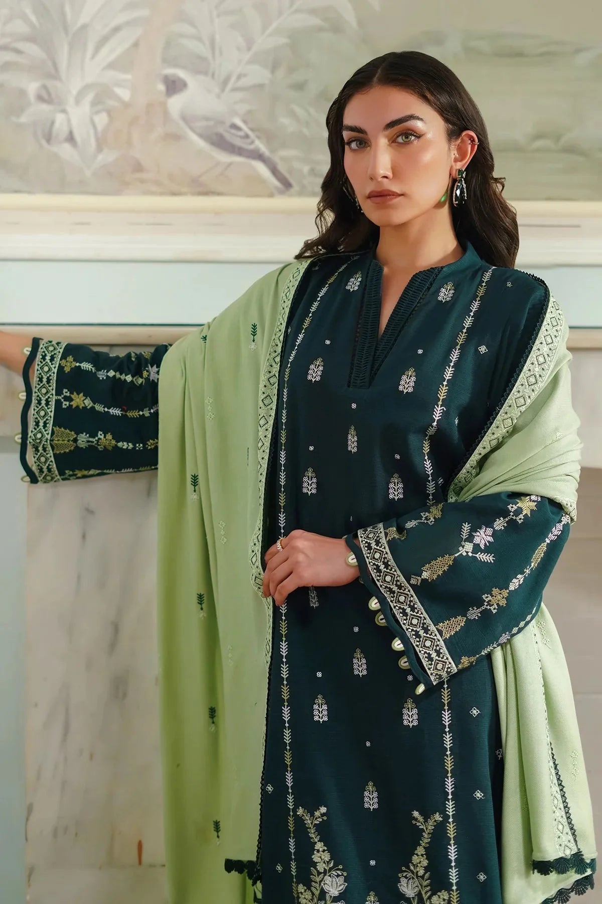 BATIK-UNSTITCHED 3PC DHANAK EMBROIDERED SUIT-PK-5766