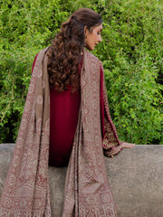 IZEL-UNSTITCHED 3PC DHANAK EMBROIDERED SUIT-PK-4363