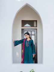 IZEL-UNSTITCHED 3PC LAWN EMBROIDERED SUIT-PK-4841