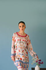 UNSTITCHED-2PC SHAMOZE SILK PRINTED SUIT-PK-2006