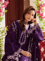MAHNUR-UNSTITCHED 3PC DHANAK EMBROIDERED SUIT-PK-4328