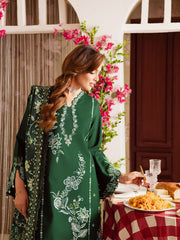 MAHNUR-UNSTITHED 3PC DHANAK HEAVY EMBROIDERED SUIT-PK-4327