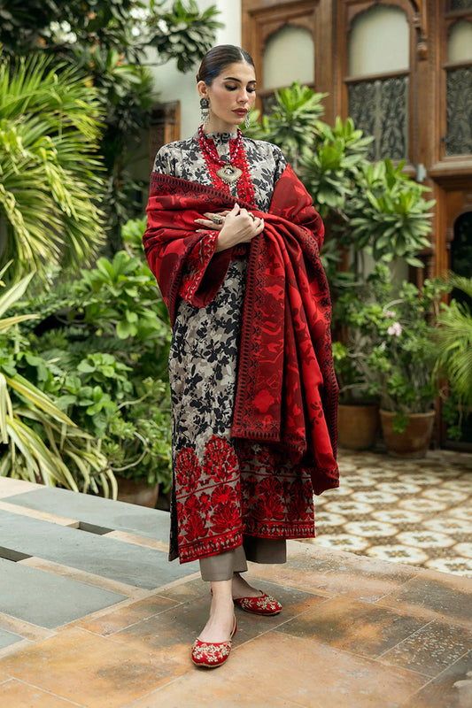ZAINAB CHOTTANI-3PC LAWN EMBROIDERED PRINTED SHIRT WITH LAWN PRINT DUPATTA AND PRINT TROUSER-PK-5658