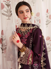 MAHNUR-UNSTITCHED 3PC LAWN LASERWORK EMBROIDERED SHIRT-PK-4691