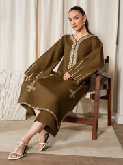 IZEL-UNSTITCHED 2PC DHANAK EMBROIDERED SUIT-PK-15078