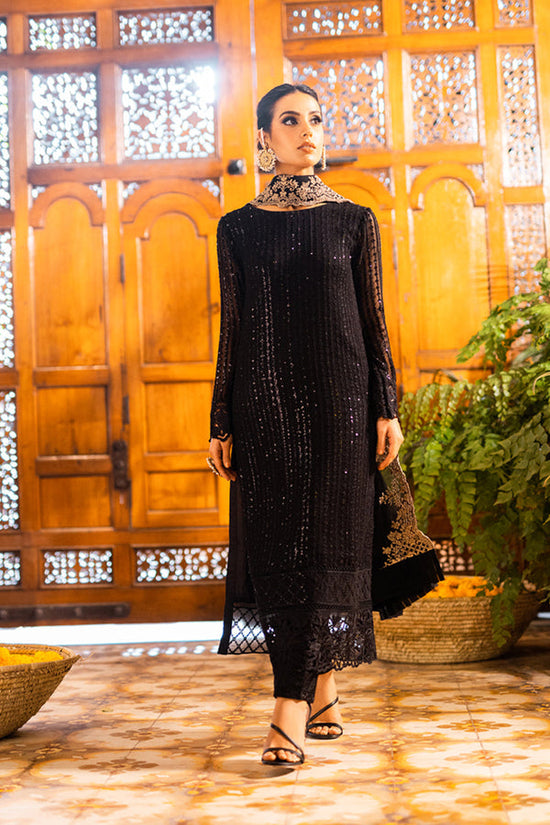AZURE-UNSTITCHED 3PC LAWN SEQUIN EMBROIDERED SUIT-PK-4559