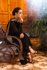 AZURE-UNSTITCHED 3PC LAWN SEQUIN EMBROIDERED SUIT-PK-4559