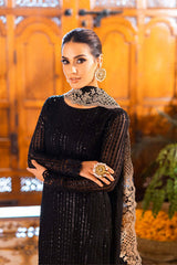 AZURE-UNSTITCHED 3PC LAWN SEQUIN EMBROIDERED SUIT-PK-4559
