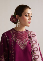 HUSSAIN REHAR-UNSTITCHED 3PC DHANAK EMBROIDERED SUIT-PK-5179
