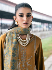 IZEL- UNSTITCHED 3PC DHANAK EMBROIDERED SUIT-PK-5768