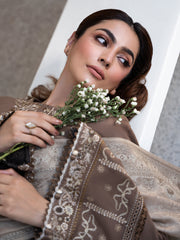 IZEL-UNSTITCHED 3PC KHADDAR EMBROIDERED SUIT-PK-4388