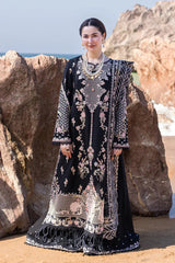QALAMQAR-UNSTITCHED 3PC LAWN CHIKANKARI EMBROIDERED SUIT-PK-4620