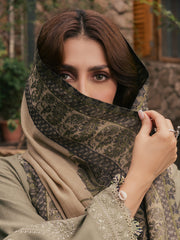 IZEL-UNSTITCHED 3PC DHANAK EMBROIDERED SUIT-PK-5328