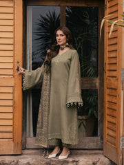 IZEL-UNSTITCHED 3PC DHANAK EMBROIDERED SUIT-PK-5328