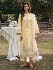 IZEL-UNSTITCHED 3PC LAWN EMBROIDERED SUIT-PK-4832