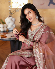 MUSHQ-UNSTITCHED 3PC-RAW SILK HAND EMBELLISHED SUIT-PK-5214