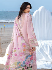 MAHNUR-UNSTITCHED 3PC LAWN CHIKANKAARI EMBROIDERED SUIT-PK-4787