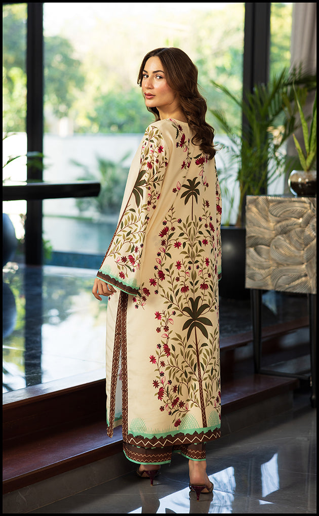 UNSTITCHED-2PC SHAMOZE SILK PRINTED SUIT-PK-2003