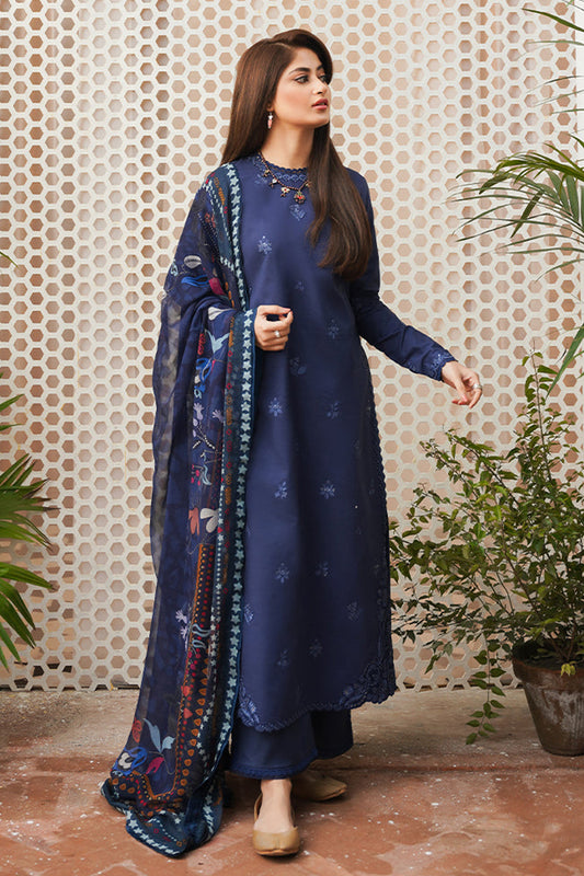 SERAN-UNSTITCHED 3PC DHANAK EMBROIDERED SUIT-PK-3511