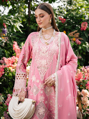 MAHNUR-UNSTITCHED 3PC LAWN CHIKANKAARI EMBROIDERED SUIT-PK-4747