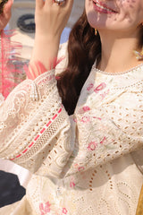 QALAMQAR-UNSTITCHED 3PC LAWN CHIKANKARI EMBROIDERED SUIT-PK-4663