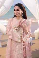 QALAMQAR-UNSTITCHED 3PC LAWN CHIKANKARI HEAVY EMBROIDERED SUIT-PK-4698