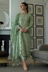 SOBIA NAZIR-UNSTITCHED 3PC LAWN  CHIKAN EMBROIDERED SUIT-PK-4616