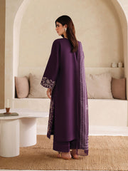 GARNET-UNSTITCHED 3PC DHANAK EMBROIDERED SUIT-PK-4305