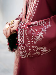 IZEL-UNSTITCHED 3PC KHADDAR EMBROIDERED SUIT-PK-4384