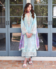 MUSHQ-UNSTITCHED 3PC LAWN CHIKAN EMBROIDERED SUIT-PK-4905