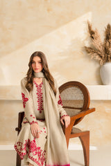 VINTAGE-UNSTITCHED 3PC DHANAK EMBROIDERED SUIT-PK-5222
