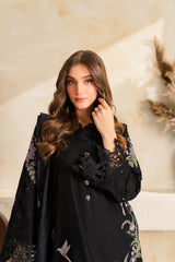 VINTAGE-UNSTITCHED 3PC DHANAK EMBROIDERED SUIT-PK-5223