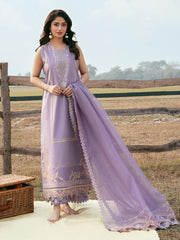 IZEL-UNSTITCHED 3PC LAWN EMBROIDERED SUIT-PK-4842