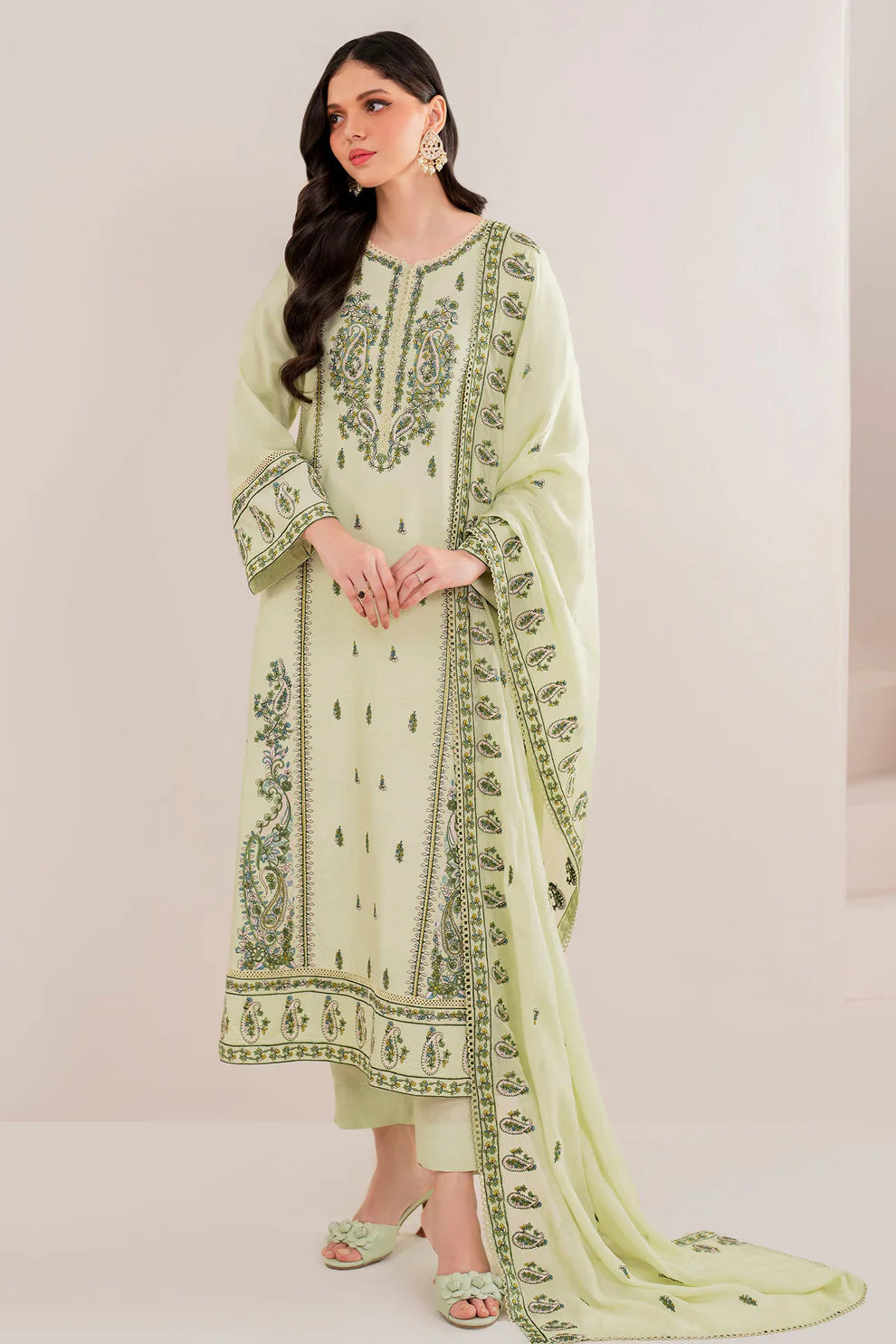 GARNET-UNSTITCHED 3PC LAWN EMBROIDERED SUIT-PK-4713