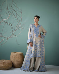 ZAIB-UNSTITCHED 3PC DHANAK EMBROIDERED SUIT-PK-5270