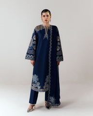 HUSSAIN REHAR-UNSTITCHED 3PC KARANDI EMBROIDERED SUIT-PK-5245