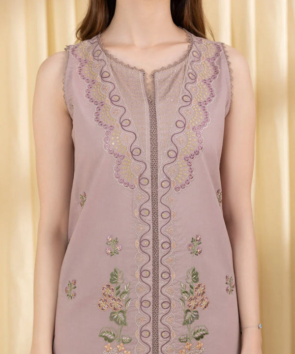 SAPPHIRE-UNSTITCHED 3PC DHANAK EMBROIDERED SUIT-PK-3824