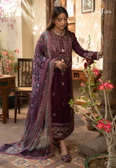 ASIM JOFA-UNSTITCHED 3PC DHANAK EMBROIDRED SUIT-PK-4252