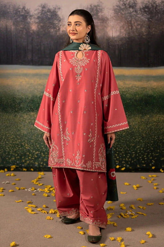 URGE- UNSTITCHED 3PC DHANAK EMBROIDERED SUIT-PK-5781