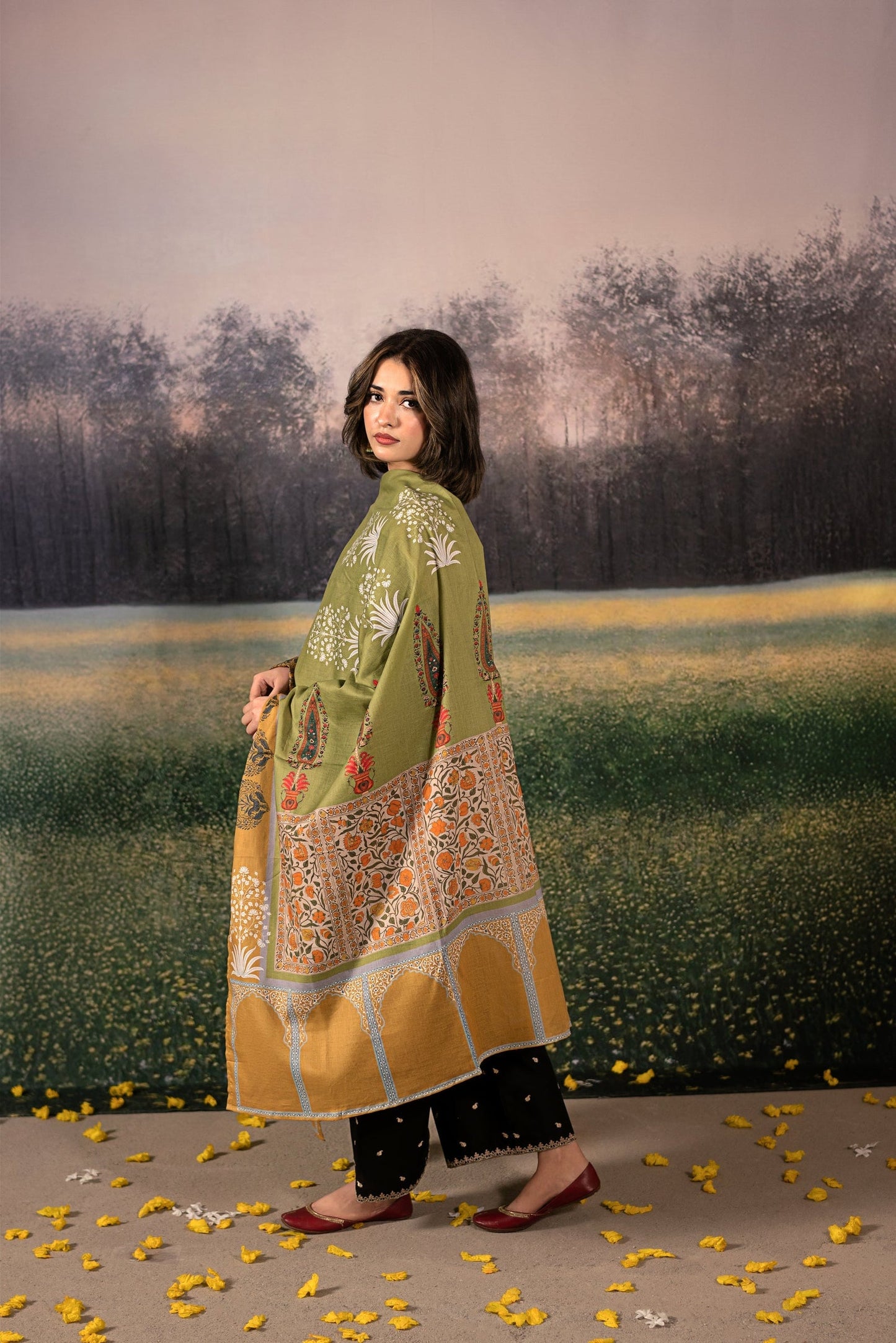 URGE-UNSTITCHED 3PC DHANAK EMBROIDERED SUIT-PK-5798