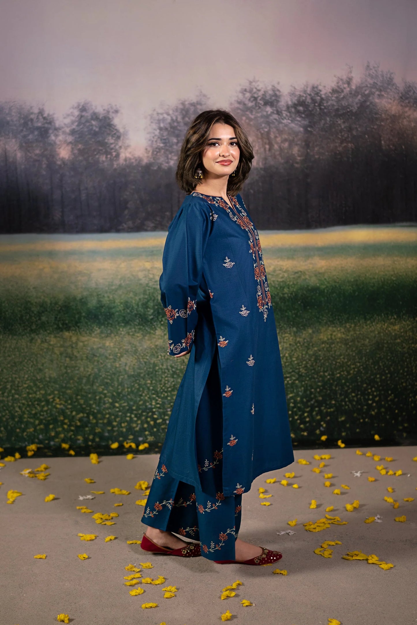 URGE-2PC LAWN EMBROIDERED SHIRT WITH LAWN EMBROIDERED TROUSER-BIC-5642