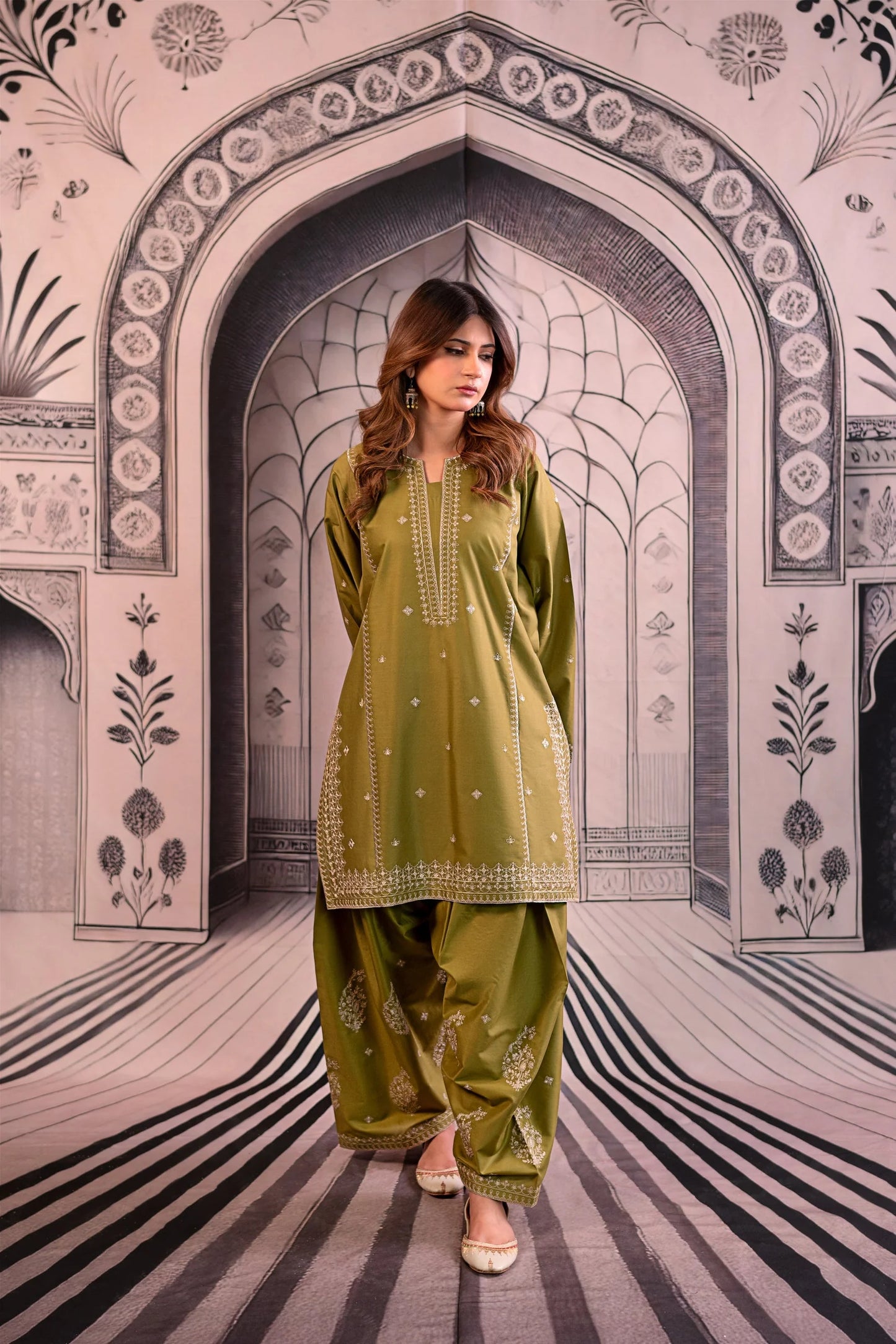 URGE-UNSTITCHED 3PC DHANAK EMBROIDERED SUIT-PK-5757