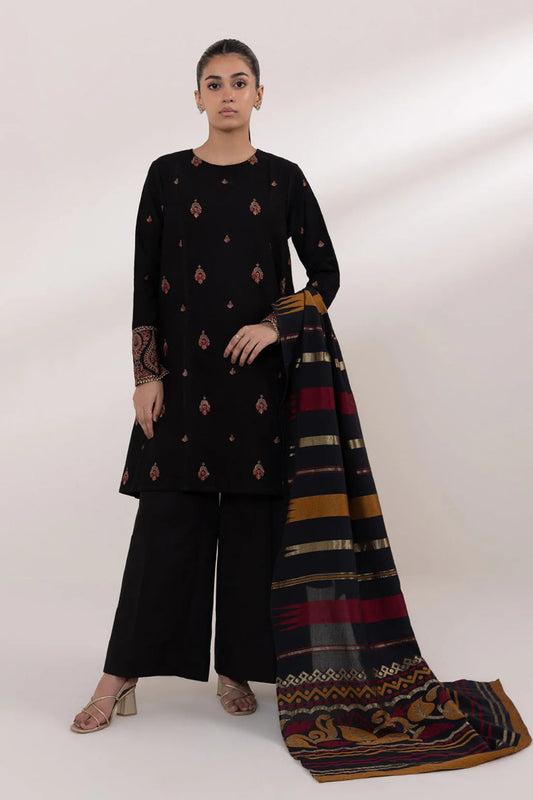 SAPPHIRE-UNSTITCHED 3PC DHANAK EMBROIDERED SUIT-PK-3589