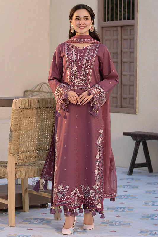 JADE- UNSTITCHED 3PC DHANAK SEQUENCE EMBROIDERED SUIT-PK-5737
