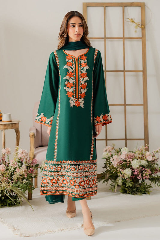 VINTAGE- UNSTITCHED 3PC DHANAK EMBROIDERED SUIT-PK-5785