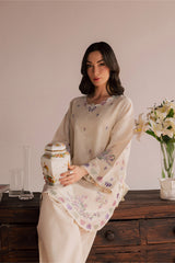 BATIK-2PIECE DHANAK EMBROIDERED SHIRT WITH DHANAK EMB SLEEVES-PK-15024
